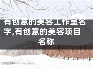 有创意的美容工作室名字,有创意的美容项目名称