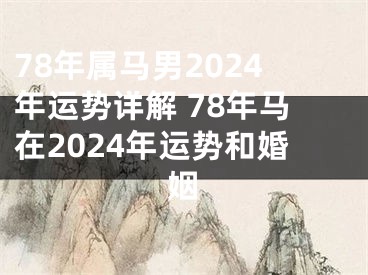 78年属马男2024年运势详解 78年马在2024年运势和婚姻