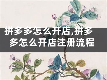 拼多多怎么开店,拼多多怎么开店注册流程
