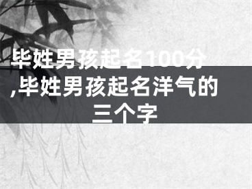 毕姓男孩起名100分,毕姓男孩起名洋气的三个字