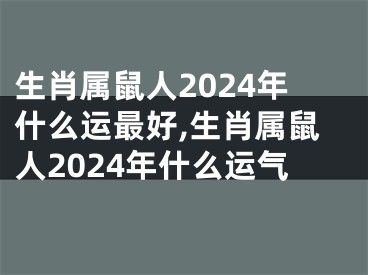 生肖属鼠人2024年什么运最好,生肖属鼠人2024年什么运气