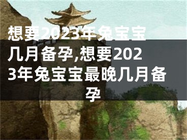 想要2023年兔宝宝几月备孕,想要2023年兔宝宝最晚几月备孕
