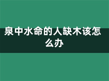 泉中水命的人缺木该怎么办