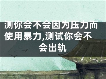 测你会不会因为压力而使用暴力,测试你会不会出轨