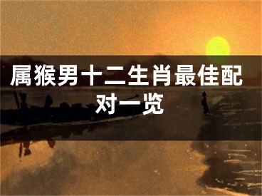 属猴男十二生肖最佳配对一览