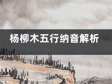 杨柳木五行纳音解析
