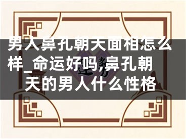 男人鼻孔朝天面相怎么样_命运好吗,鼻孔朝天的男人什么性格