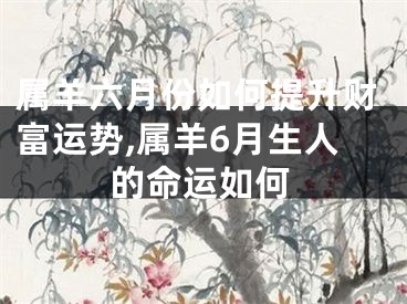 属羊六月份如何提升财富运势,属羊6月生人的命运如何