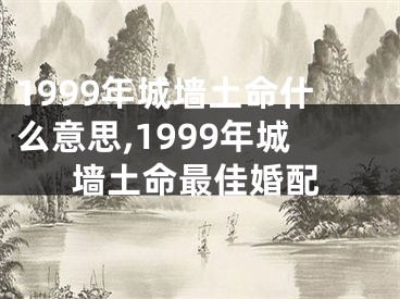 1999年城墙土命什么意思,1999年城墙土命最佳婚配