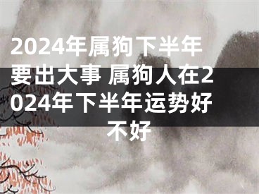 2024年属狗下半年要出大事 属狗人在2024年下半年运势好不好