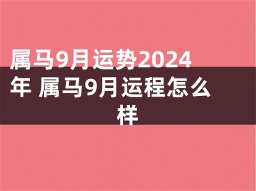 属马9月运势2024年 属马9月运程怎么样