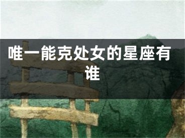 唯一能克处女的星座有谁