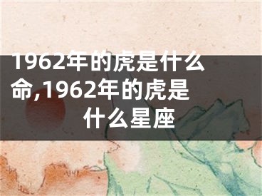 1962年的虎是什么命,1962年的虎是什么星座