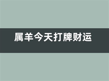 属羊今天打牌财运