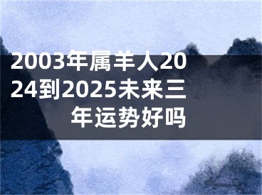 2003年属羊人2024到2025未来三年运势好吗