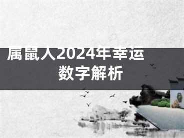 属鼠人2024年幸运数字解析