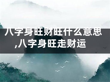 八字身旺财旺什么意思,八字身旺走财运