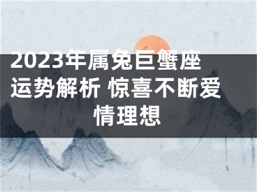 2023年属兔巨蟹座运势解析 惊喜不断爱情理想