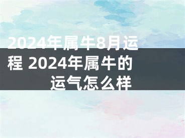 2024年属牛8月运程 2024年属牛的运气怎么样