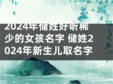 2024年储姓好听稀少的女孩名字 储姓2024年新生儿取名字