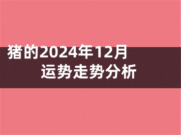 猪的2024年12月运势走势分析