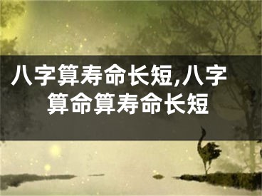八字算寿命长短,八字算命算寿命长短