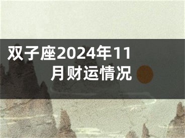 双子座2024年11月财运情况