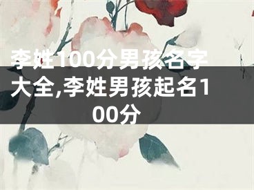 李姓100分男孩名字大全,李姓男孩起名100分