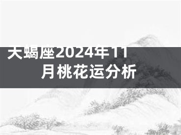 天蝎座2024年11月桃花运分析