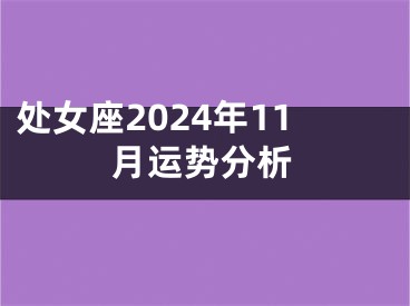 处女座2024年11月运势分析