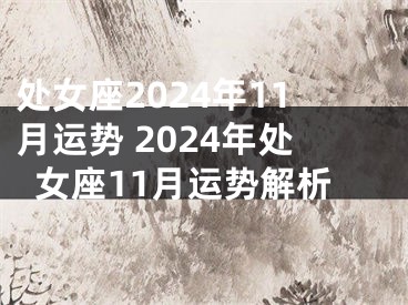 处女座2024年11月运势 2024年处女座11月运势解析