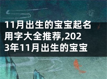 11月出生的宝宝起名用字大全推荐,2023年11月出生的宝宝