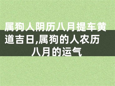 属狗人阴历八月提车黄道吉日,属狗的人农历八月的运气