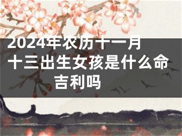 2024年农历十一月十三出生女孩是什么命 吉利吗 