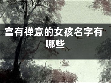 富有禅意的女孩名字有哪些