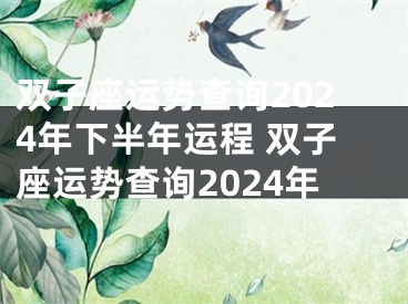双子座运势查询2024年下半年运程 双子座运势查询2024年