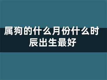 属狗的什么月份什么时辰出生最好