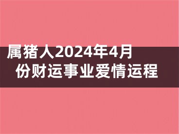 属猪人2024年4月份财运事业爱情运程