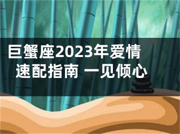 巨蟹座2023年爱情速配指南 一见倾心