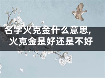 名字火克金什么意思,火克金是好还是不好