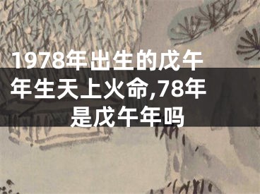 1978年出生的戊午年生天上火命,78年是戊午年吗