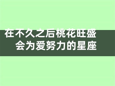 在不久之后桃花旺盛 会为爱努力的星座
