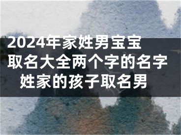 2024年家姓男宝宝取名大全两个字的名字 姓家的孩子取名男