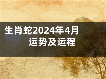 生肖蛇2024年4月运势及运程