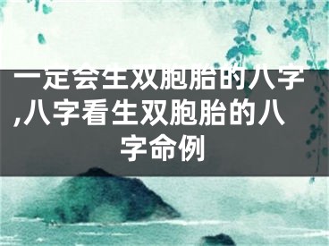 一定会生双胞胎的八字,八字看生双胞胎的八字命例