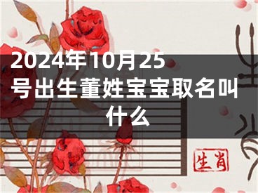 2024年10月25号出生董姓宝宝取名叫什么