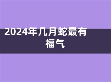 2024年几月蛇最有福气