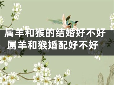 属羊和猴的结婚好不好 属羊和猴婚配好不好