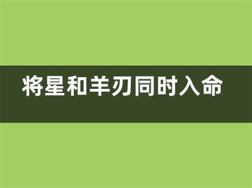 将星和羊刃同时入命