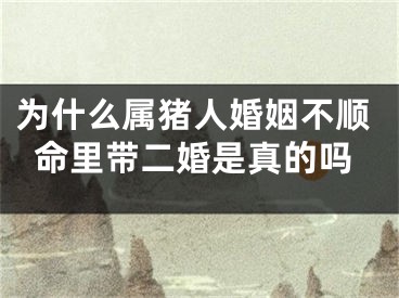为什么属猪人婚姻不顺命里带二婚是真的吗